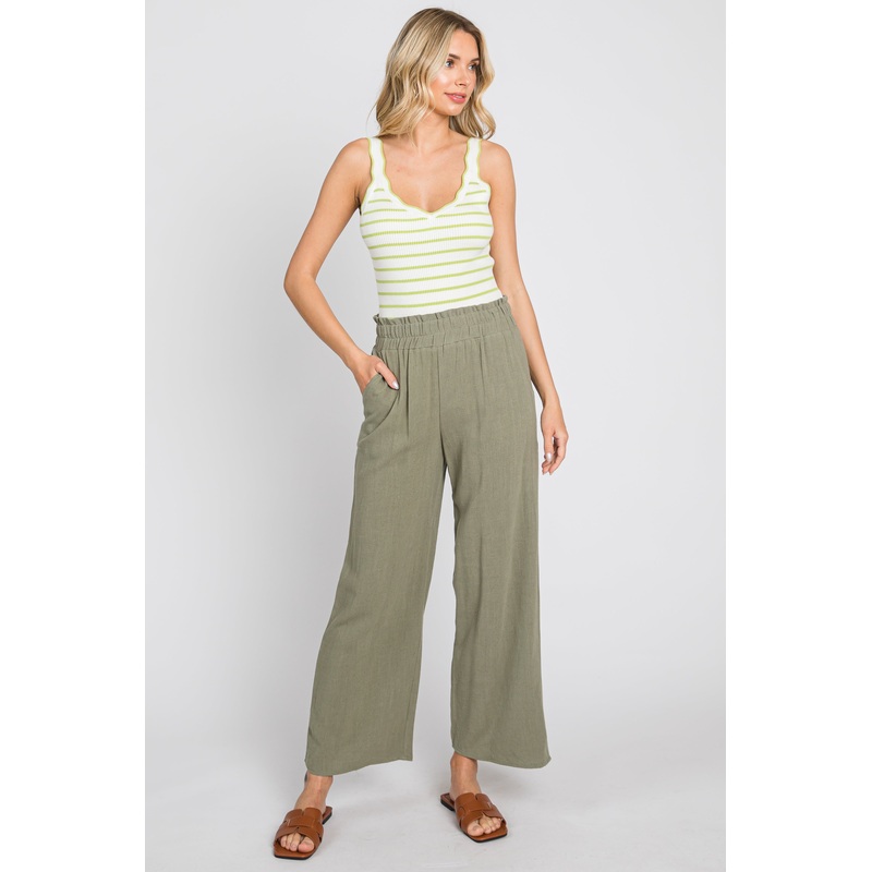 Olive Wide Leg Pants