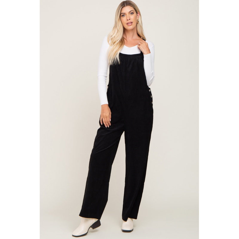 Black Corduroy Overalls