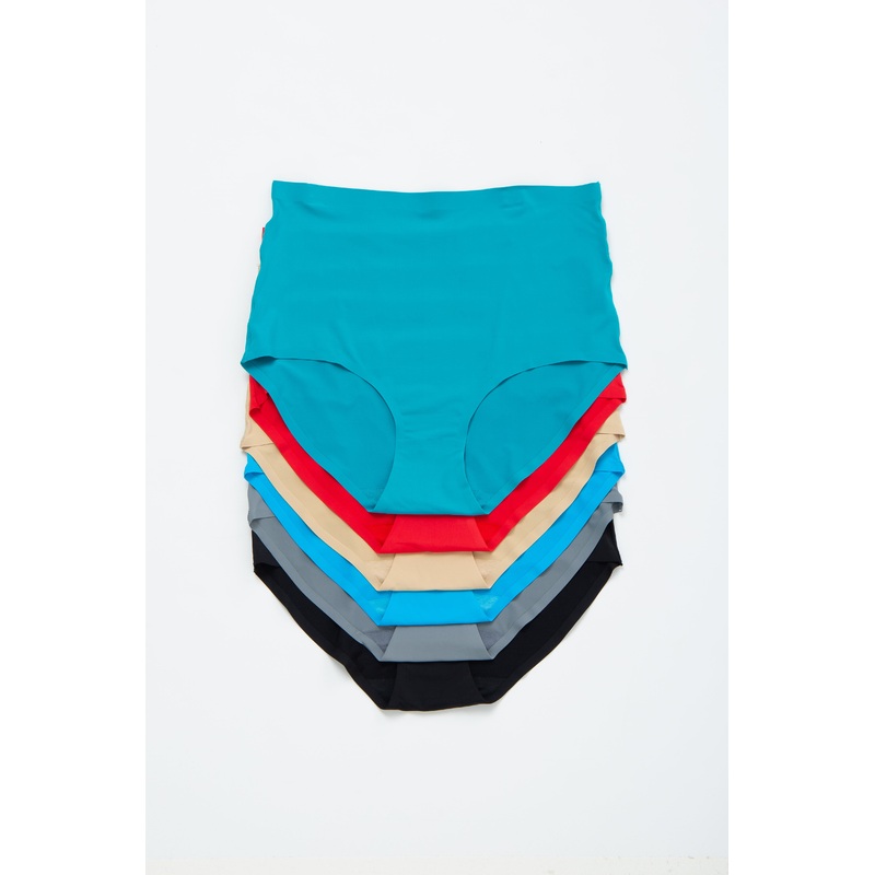 Multi-Color Solid High Waist Underwear Set