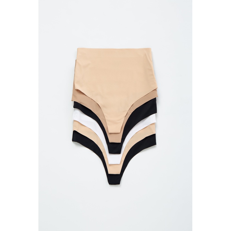 Multi-Color Solid Thong Underwear Set