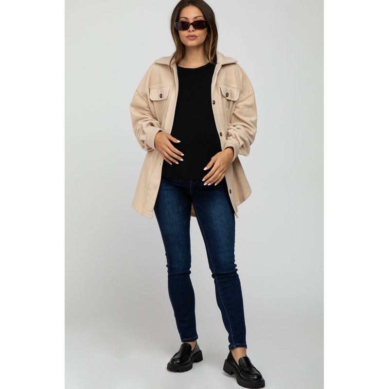 Navy Basic Maternity Skinny Jeans