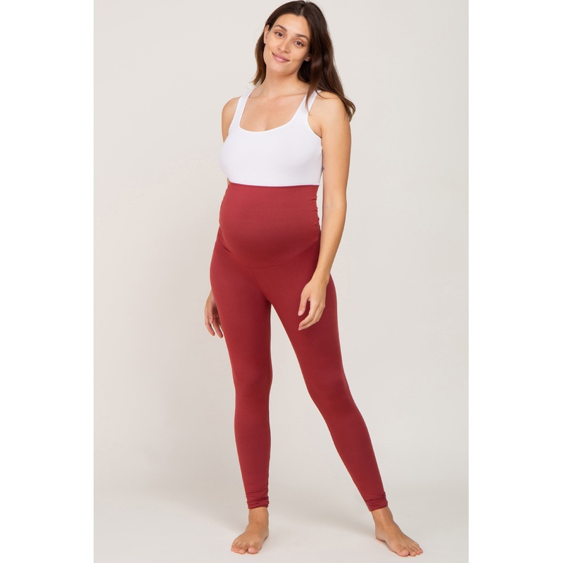 Rust Basic Maternity Leggings