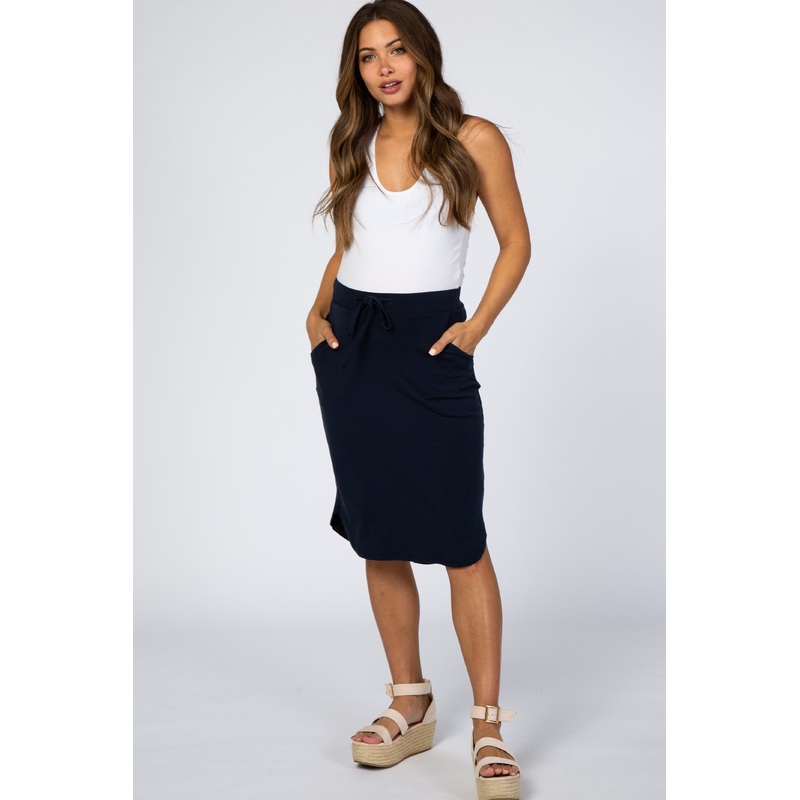 Navy Blue Maternity Skirt