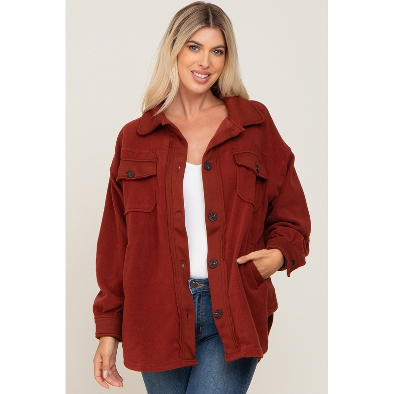 Rust Fleece Lightweight Coat