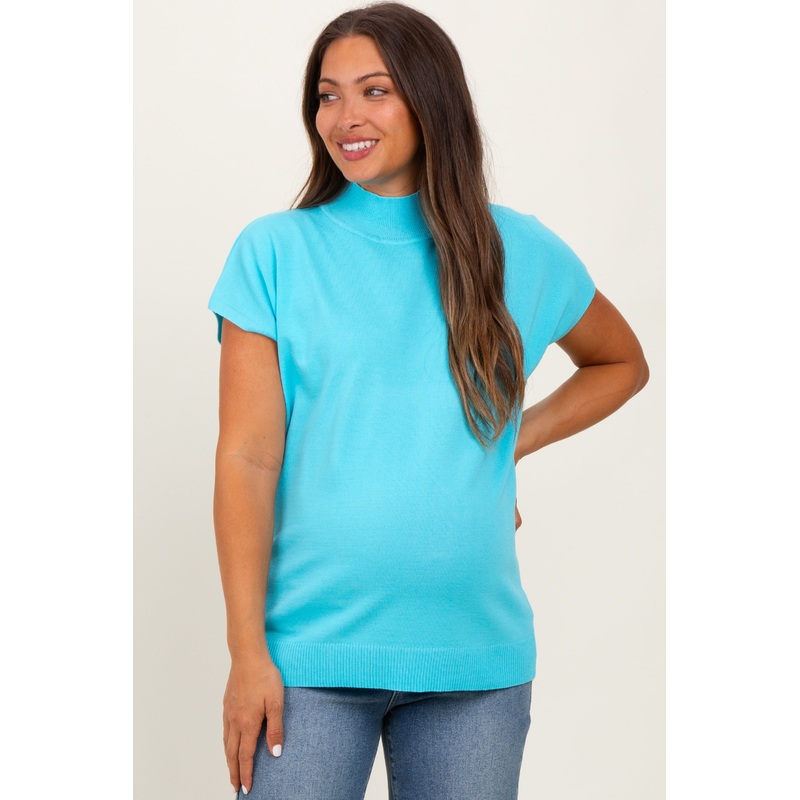 Aqua Mock Neck Knit Maternity Top