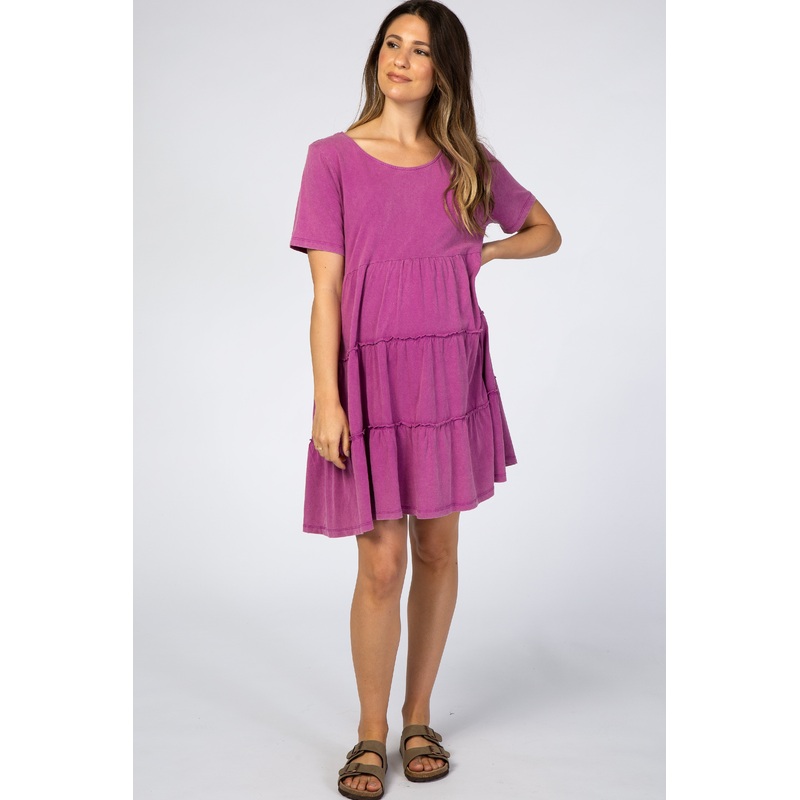 Violet Tiered Maternity Mini Dress