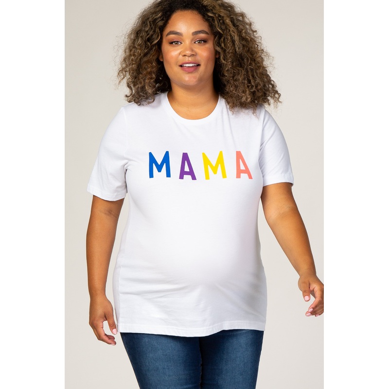 White Screen Print Plus Maternity Tee