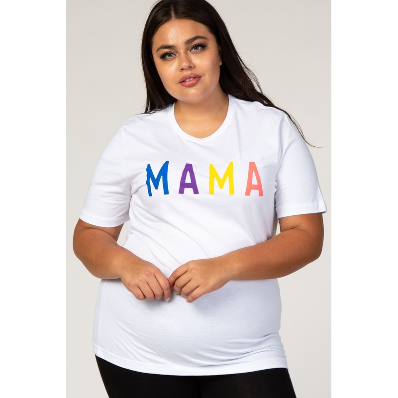 White Screen Print Plus Tee