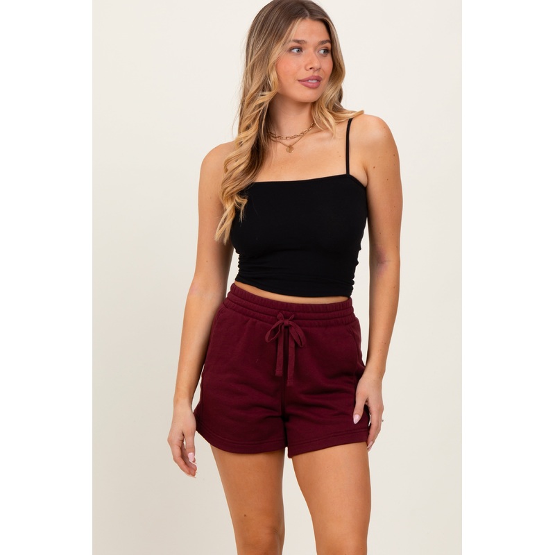Burgundy Terry Shorts