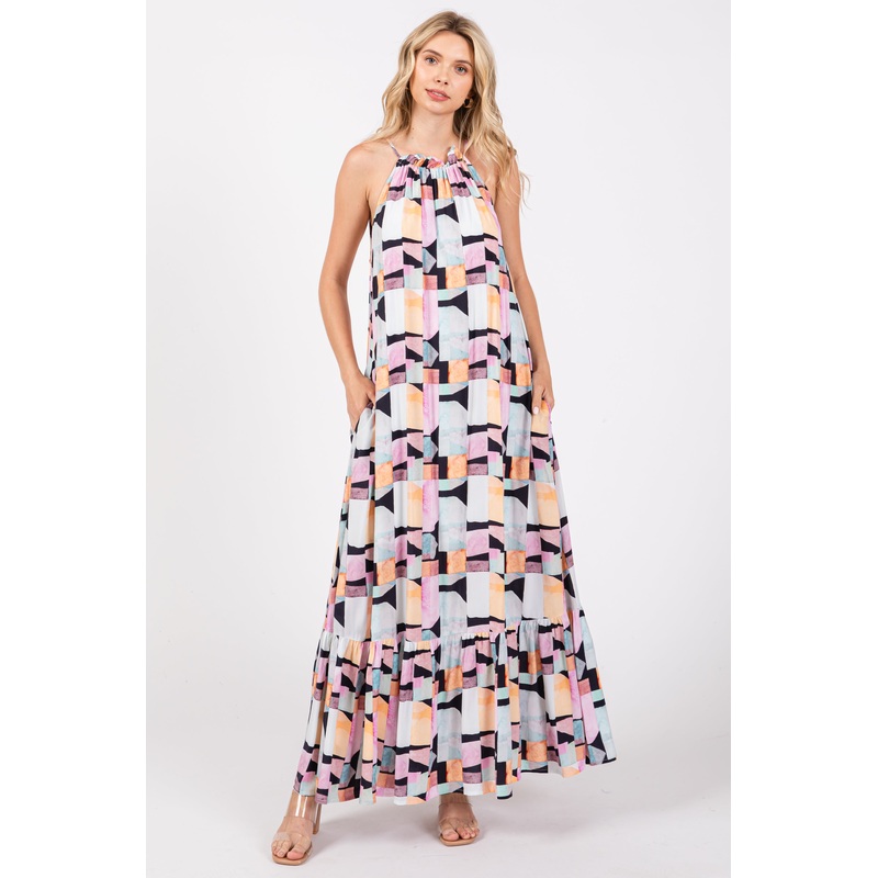 Black Empire Ruffle Hem Midi Dress