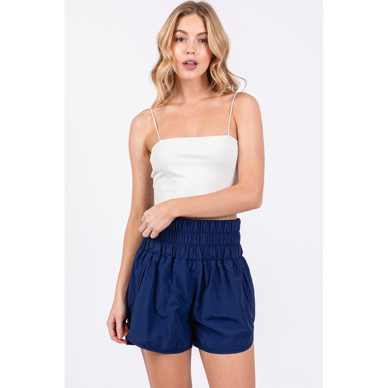 Light Navy Curved Hem Active Shorts