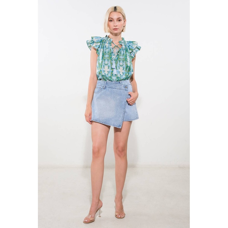 Light Blue Denim Skort