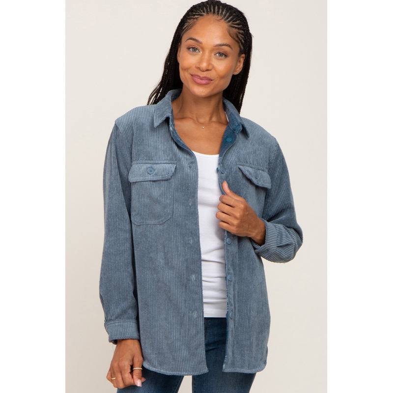 Navy Blue Reversible Shirt Jacket