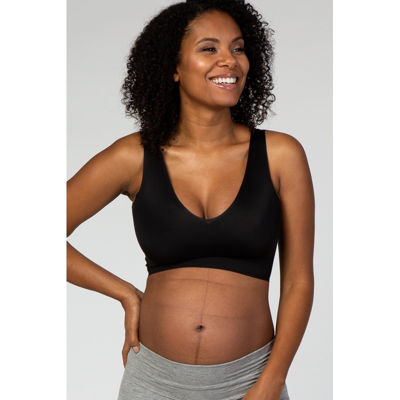 Black Seamless Maternity Bralette