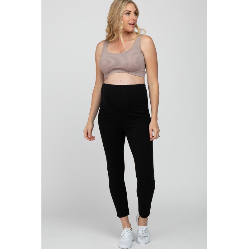 Mauve Ribbed Scoop Neck Seamless Maternity Sports Bra
