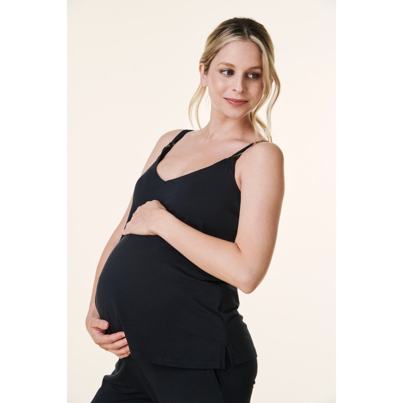 Black Bravado Drop Front Maternity Nursing Tank