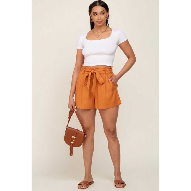 Camel Tie Front Shorts