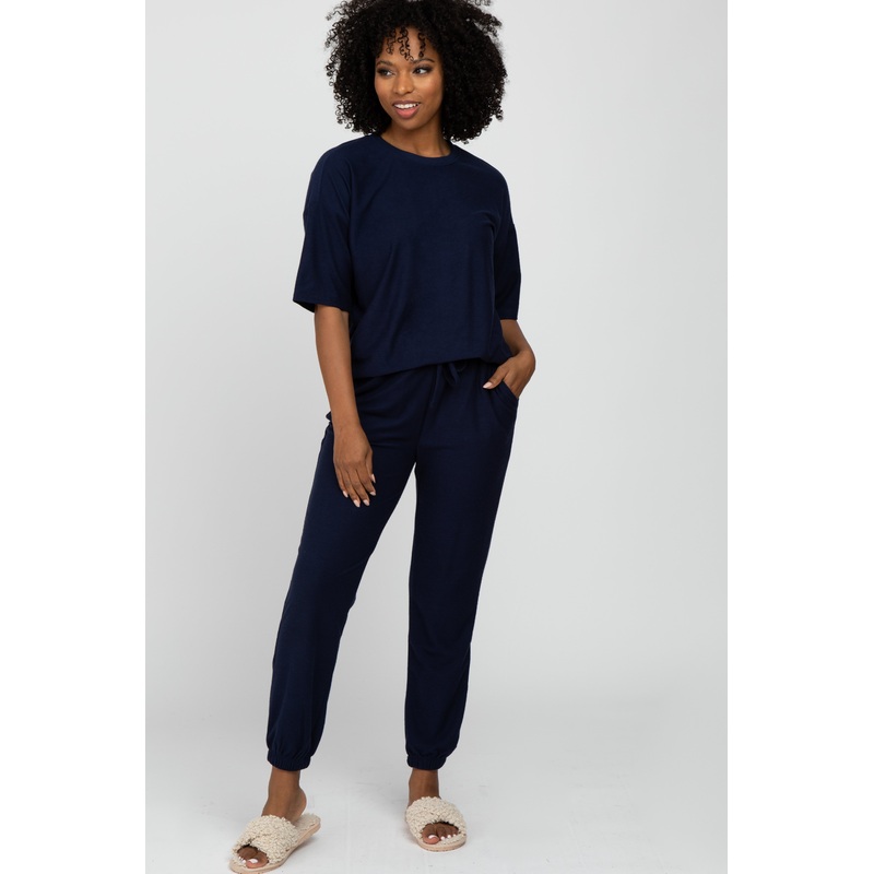 Navy Blue Jogger Lounge Set