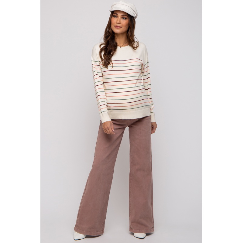 Mauve Wide Leg Maternity Jeans