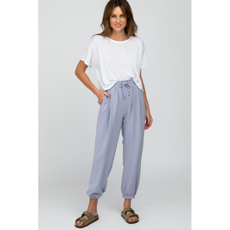 Periwinkle Drawstring Crop Pants