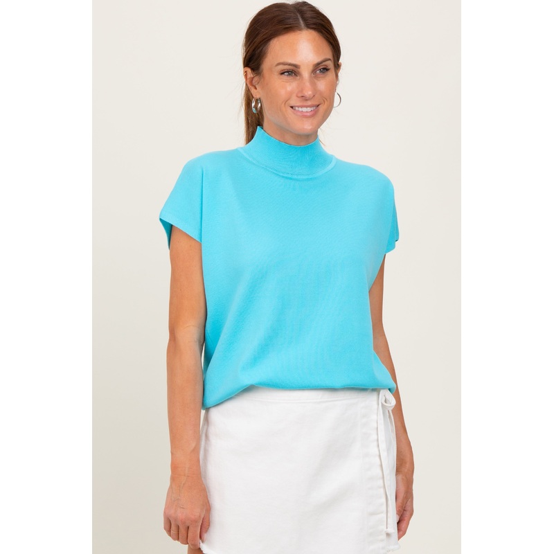 Aqua Mock Neck Knit Top