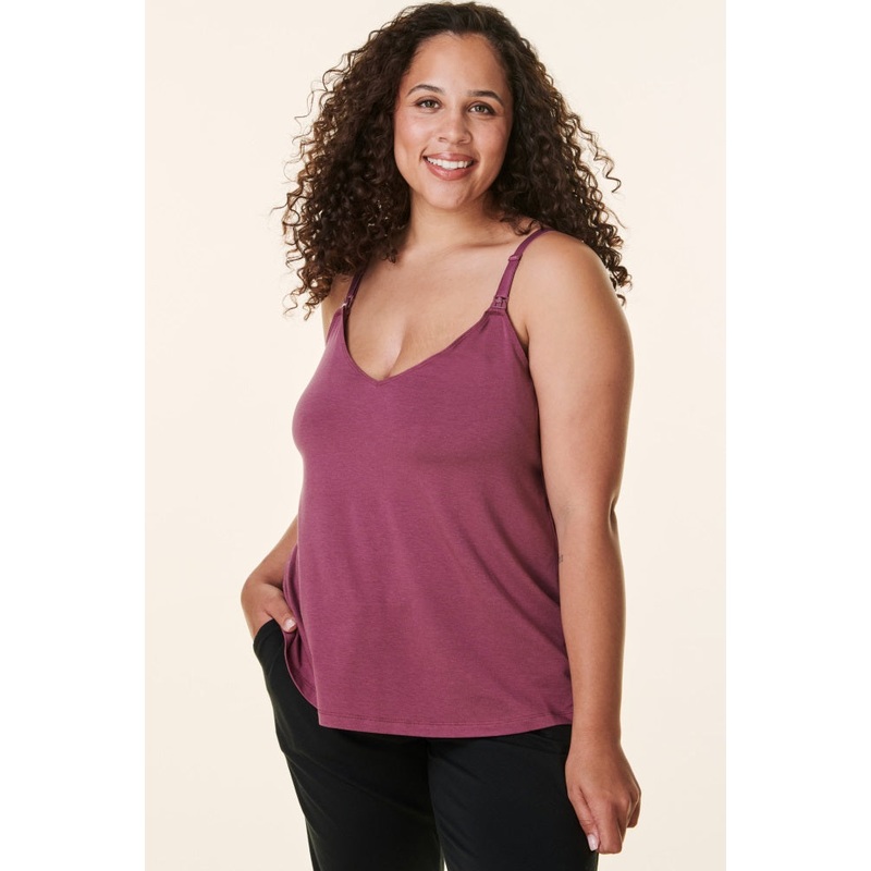 Plum Bravado Drop Front Nursing Tank