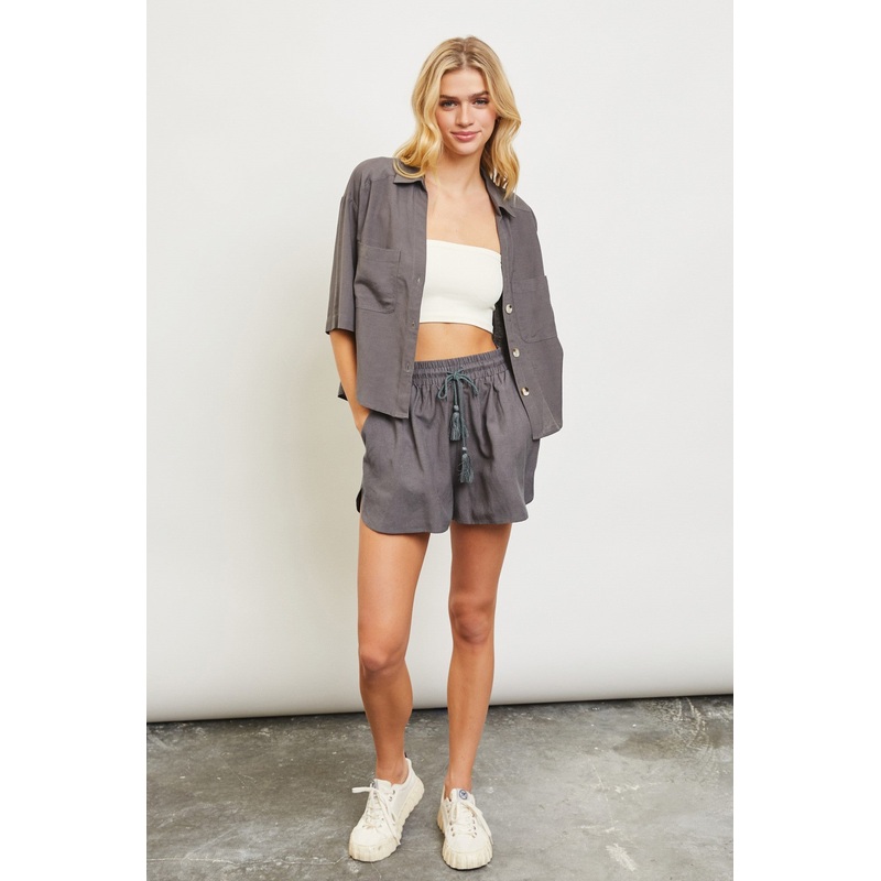 Charcoal Drawstring Shorts